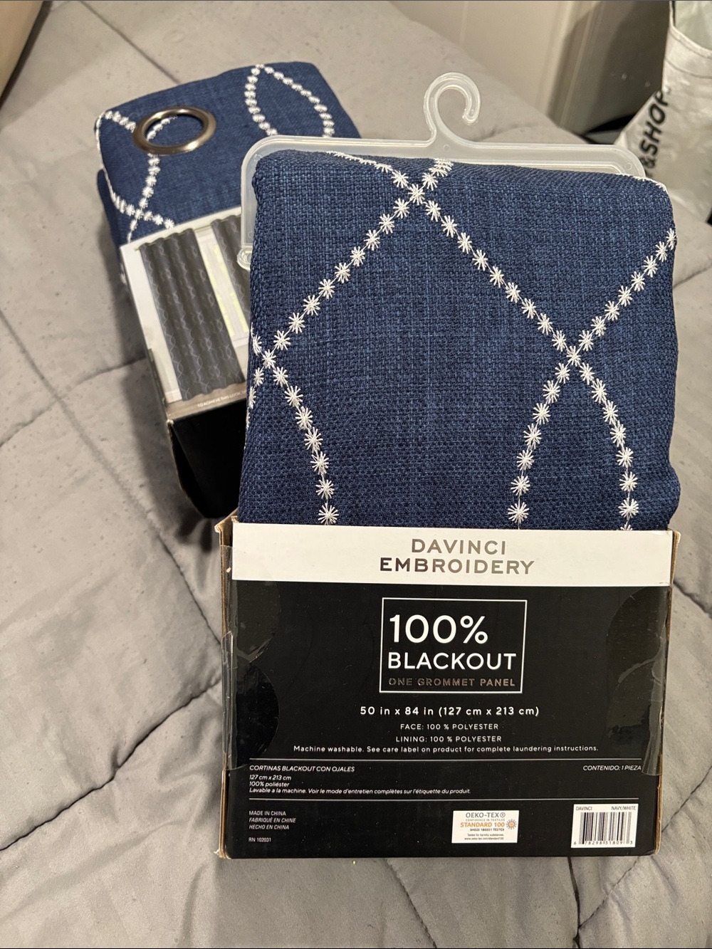 Navy Blue Blackout Grommet Curtain Panel